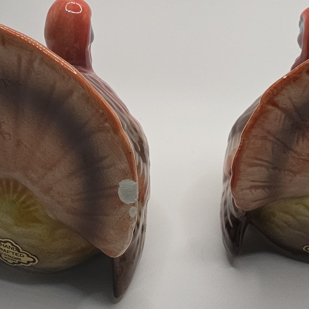Otagiri Handcrafted Ceramic Turkey Salt & Pepper Shakers Thanksgiving Novelty - Picture 5 of 7